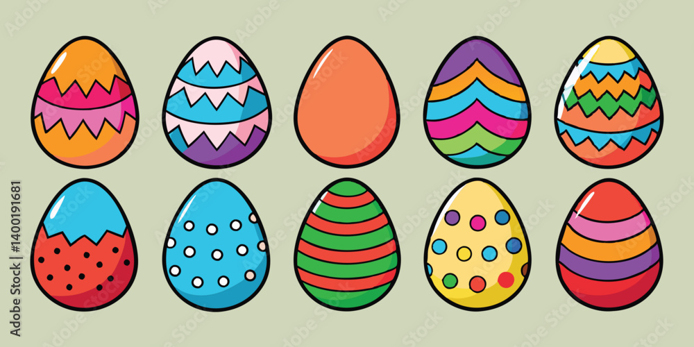 Colorful Easter Eggs. Festive Patterns & Designs Colorful Easter Eggs. Festive Patterns & Designs