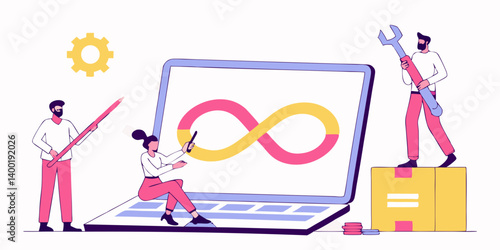 vector illustration of a  business man and woman