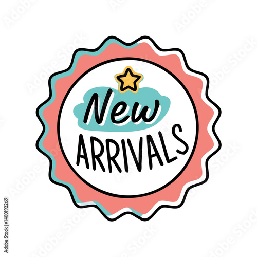 new arrivals badge icon, new arrivals badge vector illustration-simple illustration of new arrivals badge, perfect for new arrivals badge logos and icons