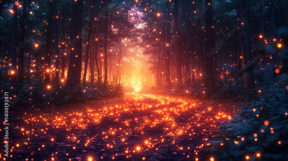 Enchanted Forest Path: A Magical Night in Firefly Heaven Enchanted Forest Path: A Magical Night in Firefly Heaven