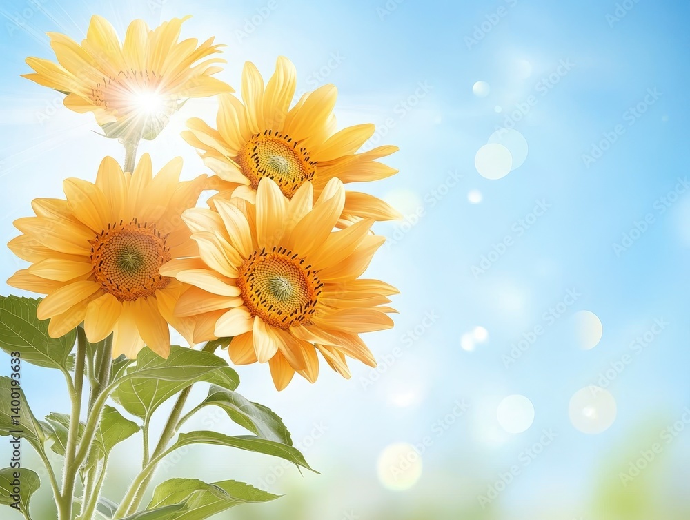 Obraz premium Sunflowers in Soft Light Bloom