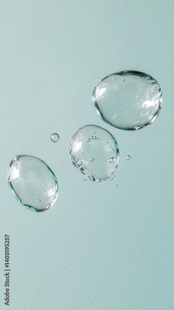 Serene underwater world featuring floating water bubbles against a soft light blue background capturing a sense of purity and freshness Serene underwater world featuring floating water bubbles against a soft light blue background capturing a sense of purity and freshness