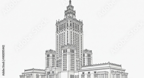 Line Art of the Palace of Culture and Science, Warsaw