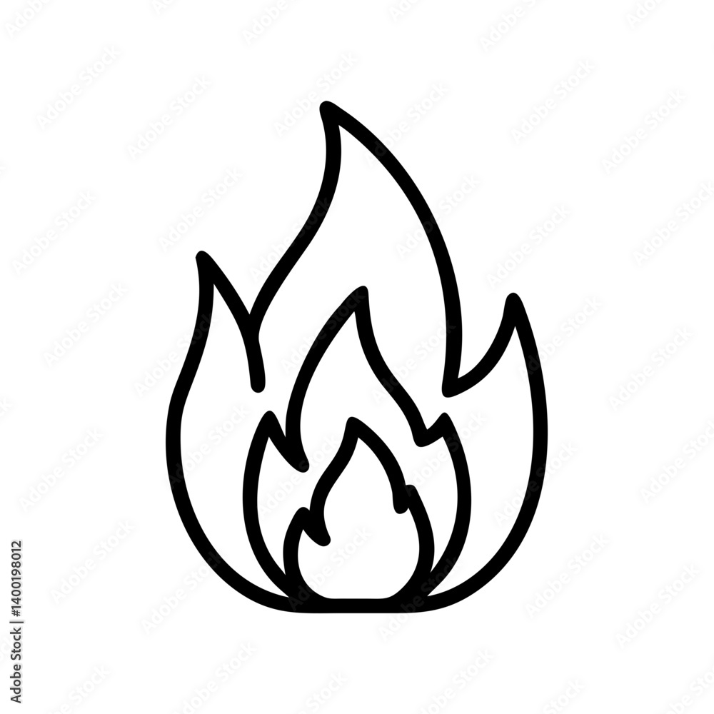 Fire Flame Outline Icon Fire Flame Outline Icon