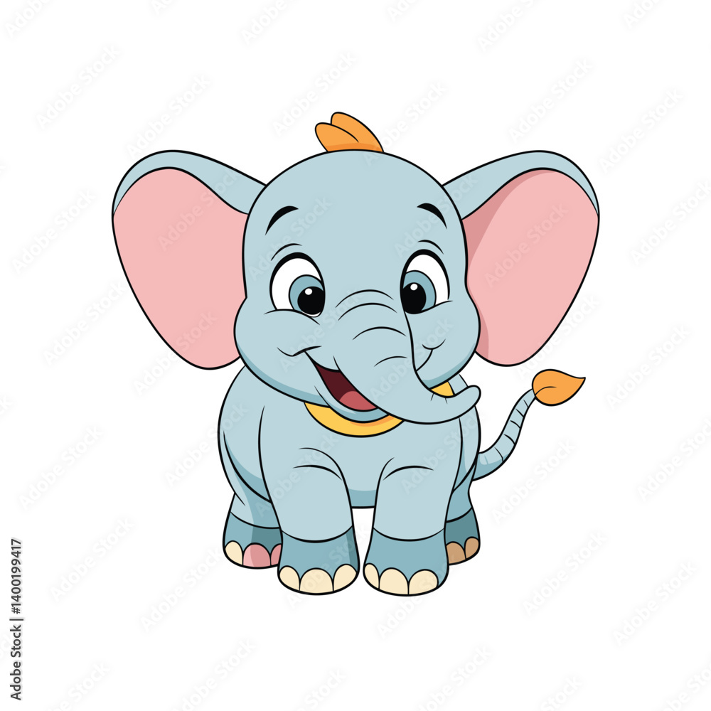 Obraz premium That's a cute baby elephant cartoon, vector illustration
