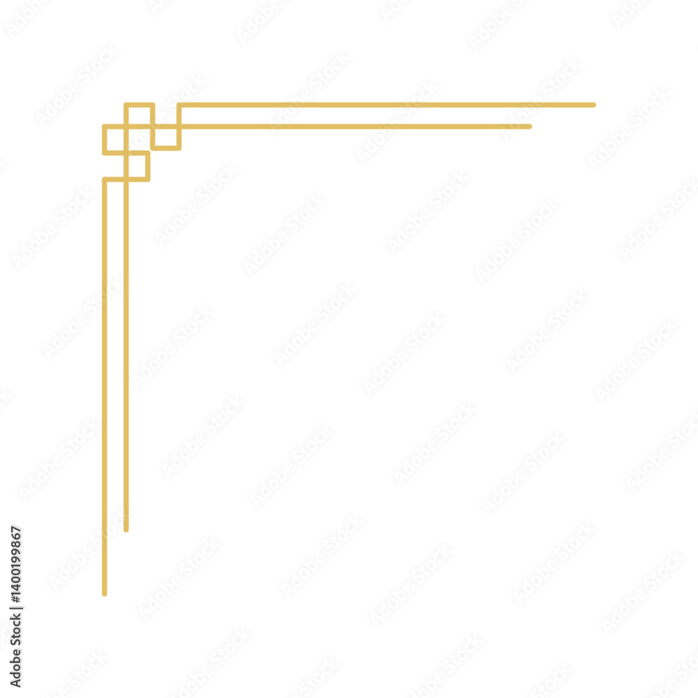 Gold chinese corner border ornaments. Asian new year decorative traditional borders. Vector illustration Gold chinese corner border ornaments. Asian new year decorative traditional borders. Vector illustration