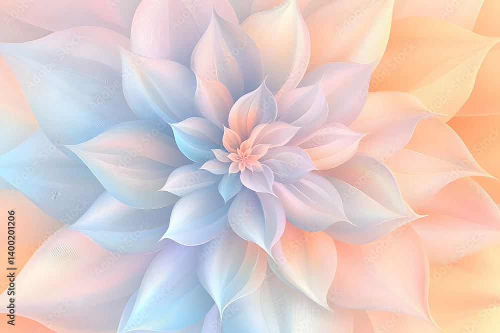 Fototapeta premium A delicate pastel floral design featuring a stylized, swirling flower.