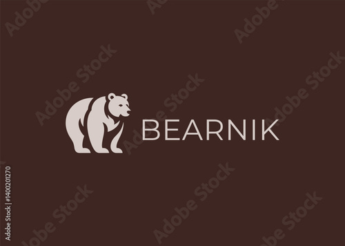 Simple bear logo with minimal and strong shape