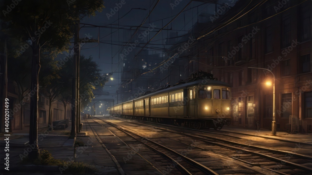Fototapeta premium railway in the night