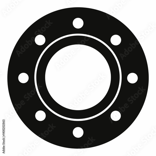 Round flange icon vector on white background.