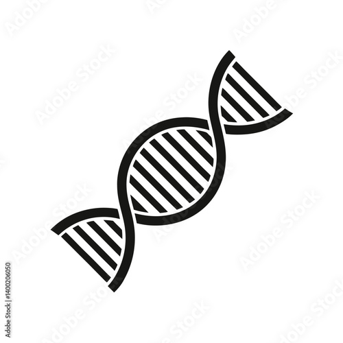 DNA vector silhouette isolated in white background, DNA spiral, d n a helix