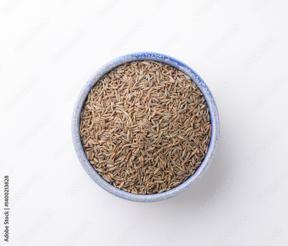 cumin seeds in a bowl Indian spices isolated on white background cumin seeds in a bowl Indian spices isolated on white background