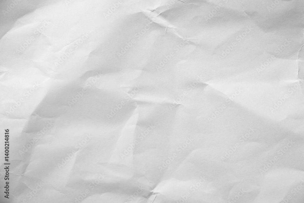 Obraz premium Crumpled paper texture crease natural background authenticity imperfection white sheet smooth matte paper unmarked symbolizing purity minimalism plain surface Paper art highlights organic fibers grain