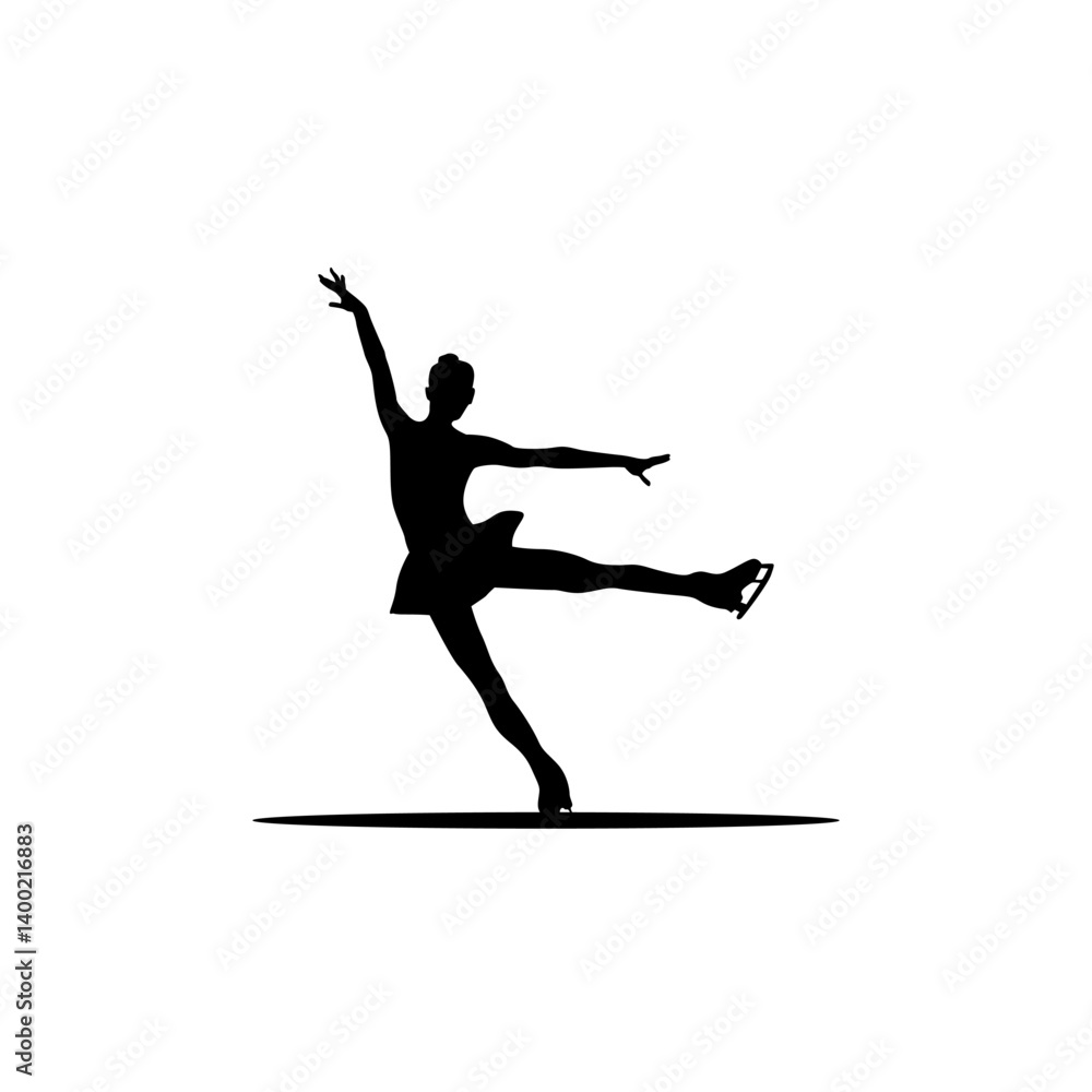 figure ice skating vector silhouette figure ice skating vector silhouette