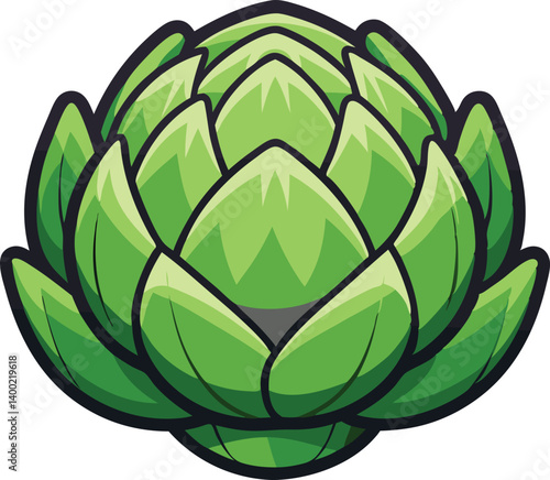  Delicious food vector artwork illustration of a fresh green artichoke