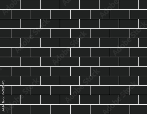 Pattern of black and white bricks arranged in a traditional horizontal layout