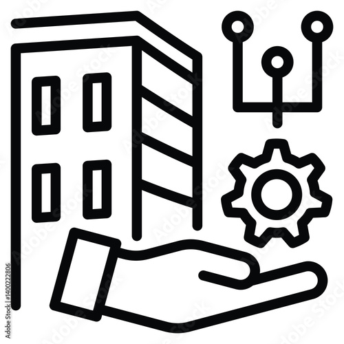 Tertiary Industry icon line vector illustration