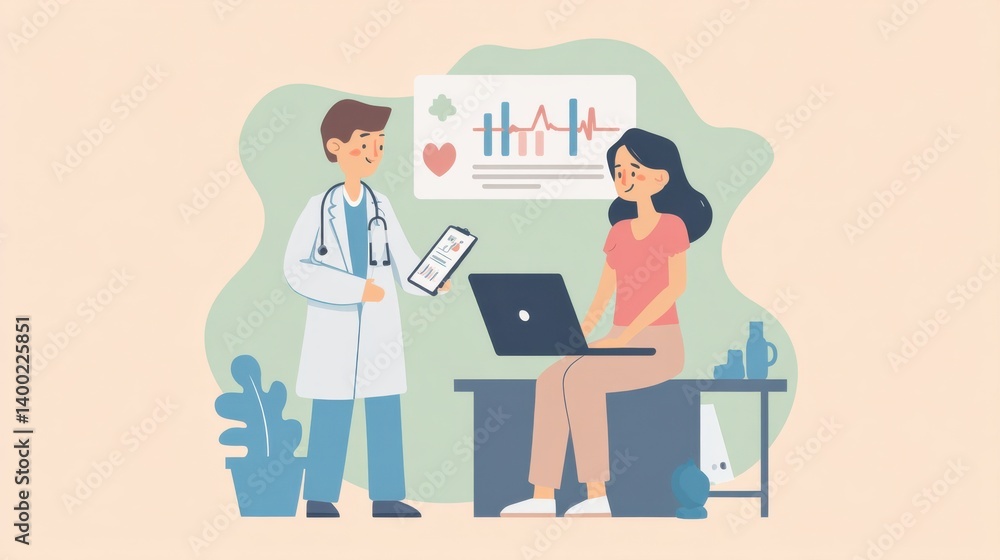 Patient Consulting with Doctor and Digital Health Data on Tablet for Preventive Care Patient Consulting with Doctor and Digital Health Data on Tablet for Preventive Care