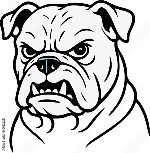 black-and-white vector icon of a bulldog