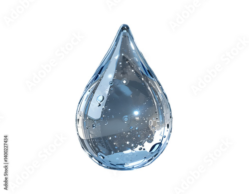 Obraz na płótnie Realistic 3D Water Droplet Render with Transparency and Gloss on Transparent Background w salonie