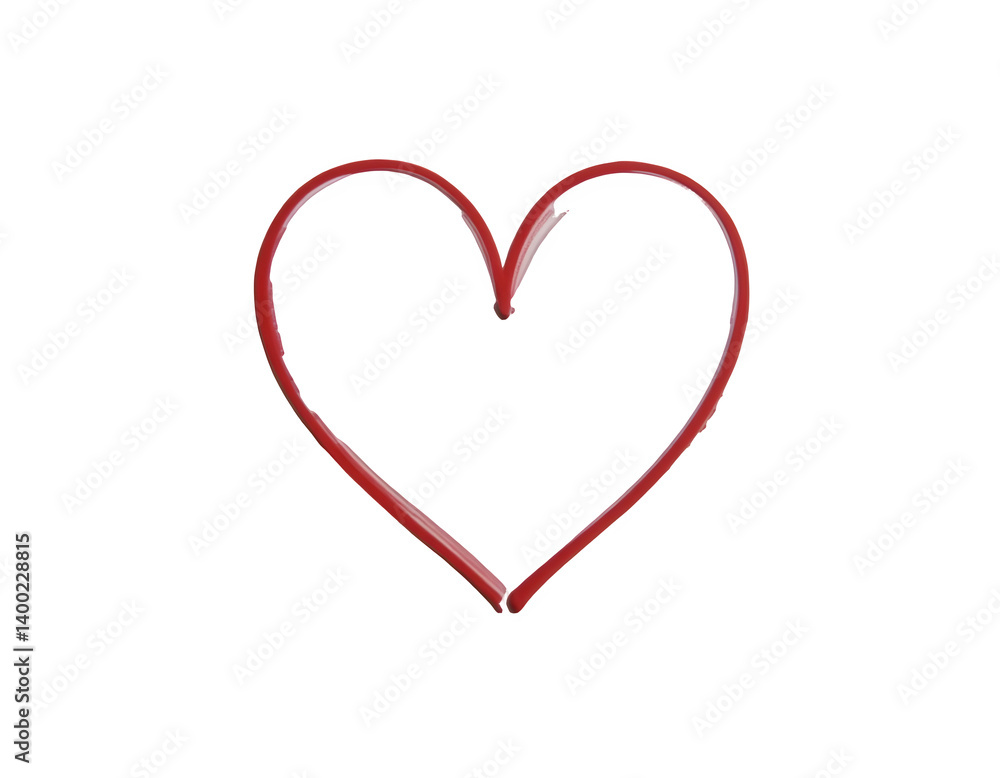Abstract Heart in One Continuous Line Drawing for Romantic Designs