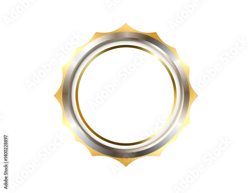 Obraz na płótnie Silver and Gold Modern Prize Badge Isolated for Design Use w salonie
