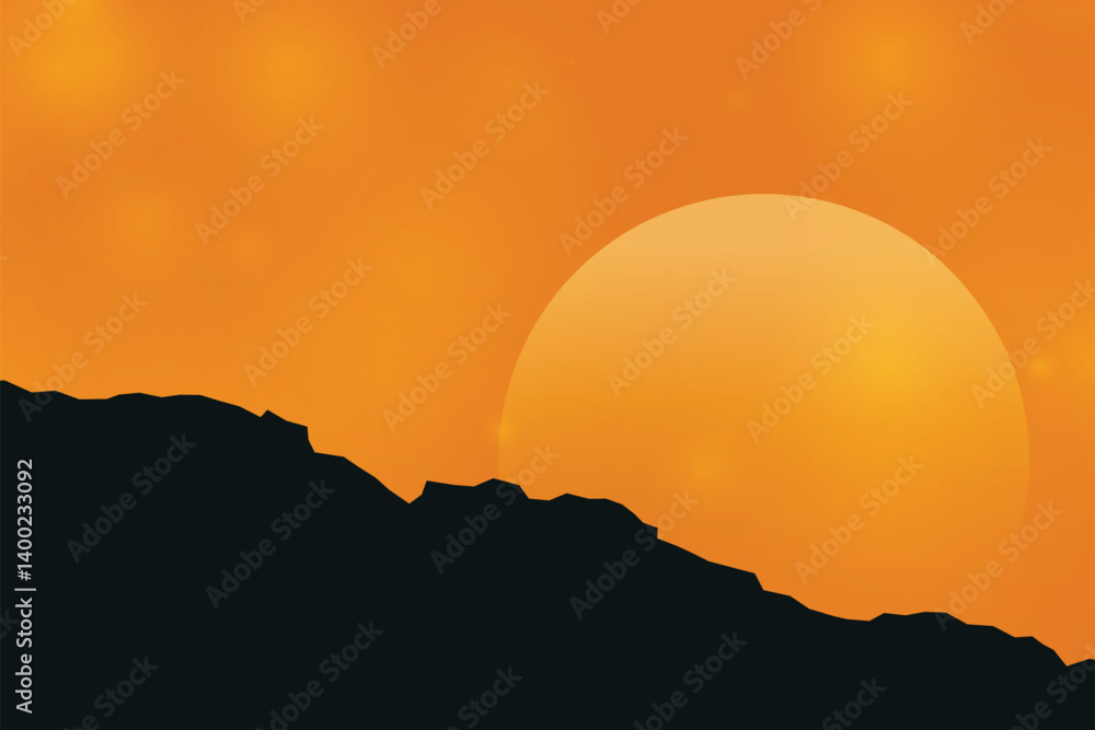 Sunset scenery background, landscape scenery vector Sunset scenery background, landscape scenery vector