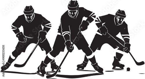 Photography "American Ice Hockey Team Silhouette Emblem | Winged Sports Crest Design"