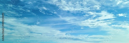 Cloudscape, Timelapse of Clear Blue Sky with Soft Wispy White Clouds, for wide background, with a serene and tranquil feel