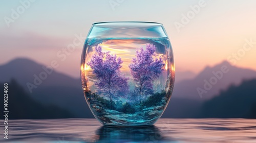 Wallpaper Mural A glass vase filled with water and vibrant flowers, showcasing natural beauty and elegance. Torontodigital.ca