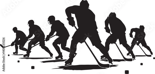 Canvas Print "American Ice Hockey Team Silhouette Emblem | Winged Sports Crest Design"