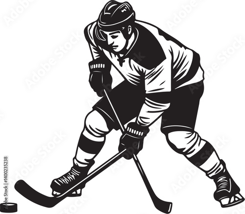 Photography "American Ice Hockey Team Silhouette Emblem | Winged Sports Crest Design"
