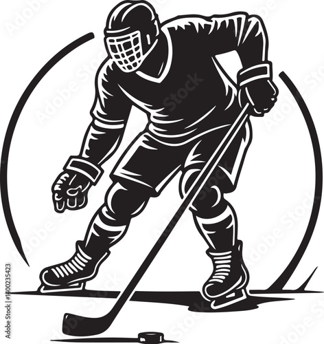 Photography "American Ice Hockey Team Silhouette Emblem | Winged Sports Crest Design"