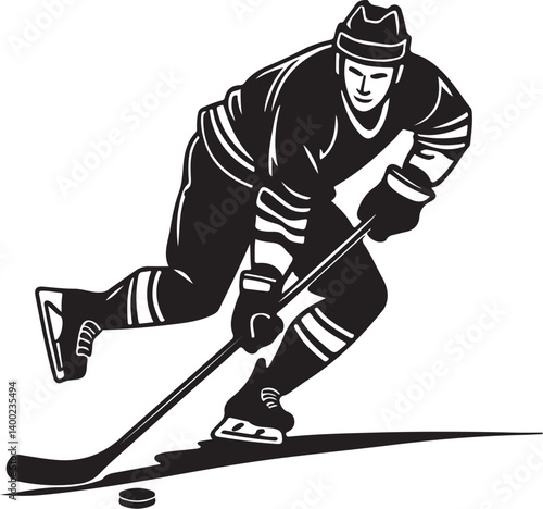 Photography "American Ice Hockey Team Silhouette Emblem | Winged Sports Crest Design"