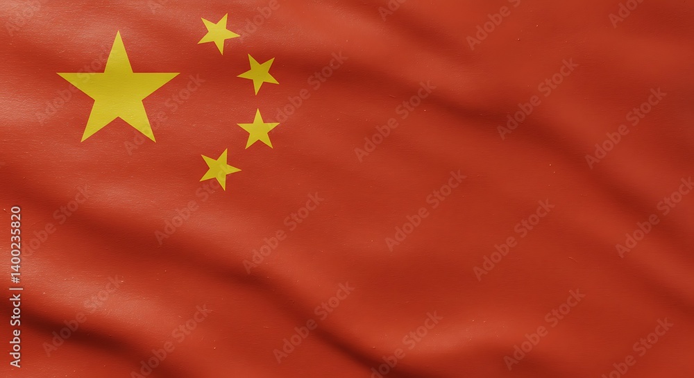 China Flag: Red, Gold, and Draped Majesty AI Generated China Flag: Red, Gold, and Draped Majesty AI Generated