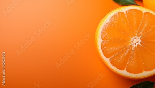 Orange Slice on Orange Background 