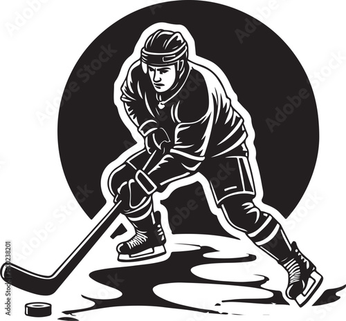 Photography "American Ice Hockey Team Silhouette Emblem | Winged Sports Crest Design"