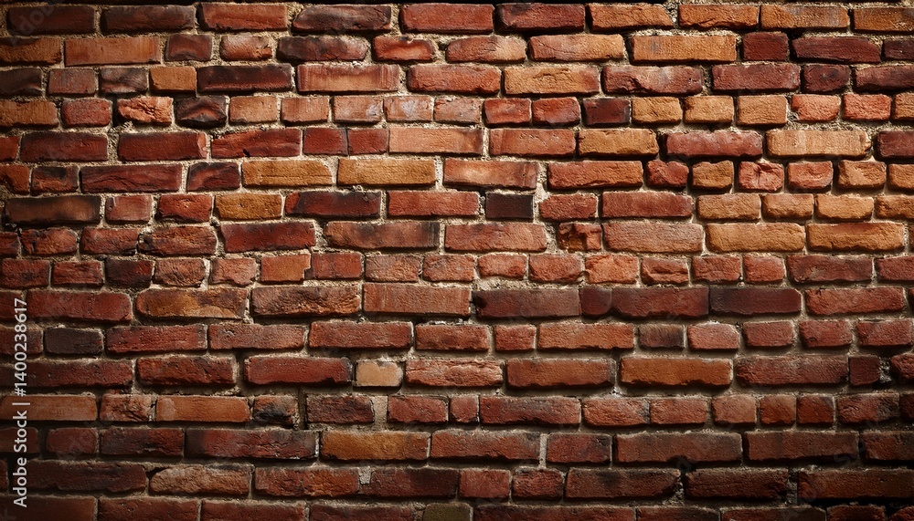 Fototapeta premium Rustic Brick Canvas: A weathered and textured brick wall, evoking a sense of timeless history, industrial charm, and structural strength.