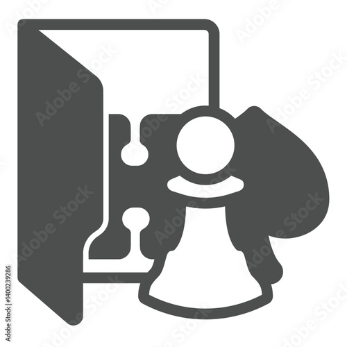 Game files folder solid icon, windows pack concept. Vector graphics. Game of chess, puzzle and playing cards, gaming sign on white background, glyph style icon for mobile or web design.