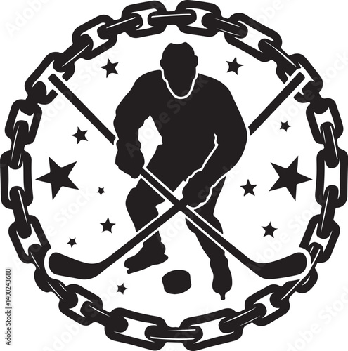Photography American Ice Hockey Team Silhouette Emblem | Winged Sports Crest Design