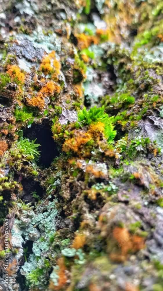 Authentic real original old aged bark tree or corals stone surface with moss and plague. Abstract details texture background. Motion video footage, life earth theme concept with copy space Authentic real original old aged bark tree or corals stone surface with moss and plague. Abstract details texture background. Motion video footage, life earth theme concept with copy space