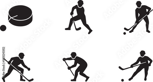 Canvas Print "American Hockey Player Silhouette SVG | Custom Jersey Number & Flag Background"