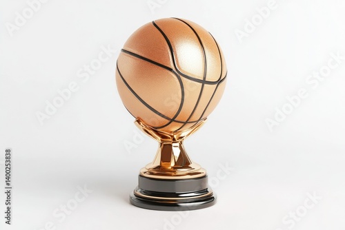 Wallpaper Mural Golden Basketball Trophy Isolated on White Background for Sports Achievement Torontodigital.ca