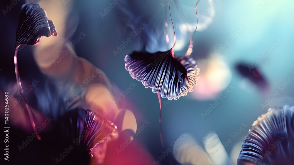 Abstract Nature Scene with Delicate Forms and Soft Colors