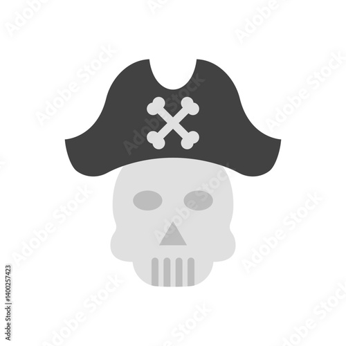 Pirate Skull Cap flat icon