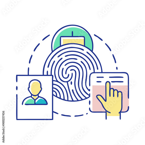 biometric identification  icon, biometric identification  vector illustration-simple illustration of biometric identification , perfect for biometric identification  logos and icons