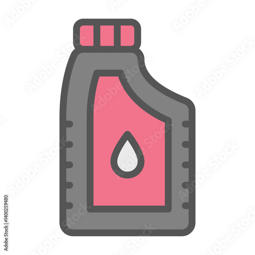 car oil filled outline icon. oil engine color line illustration.