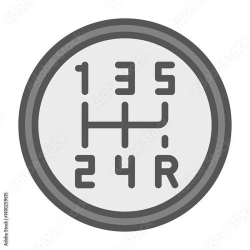 gearshift filled outline icon. transmission color line illustration.