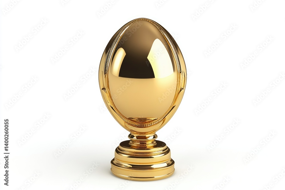 Golden American Football Trophy Isolated on White Background Close Up View Golden American Football Trophy Isolated on White Background Close Up View