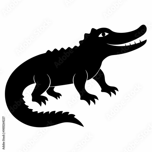 Crocodile Silhouette Logo Design